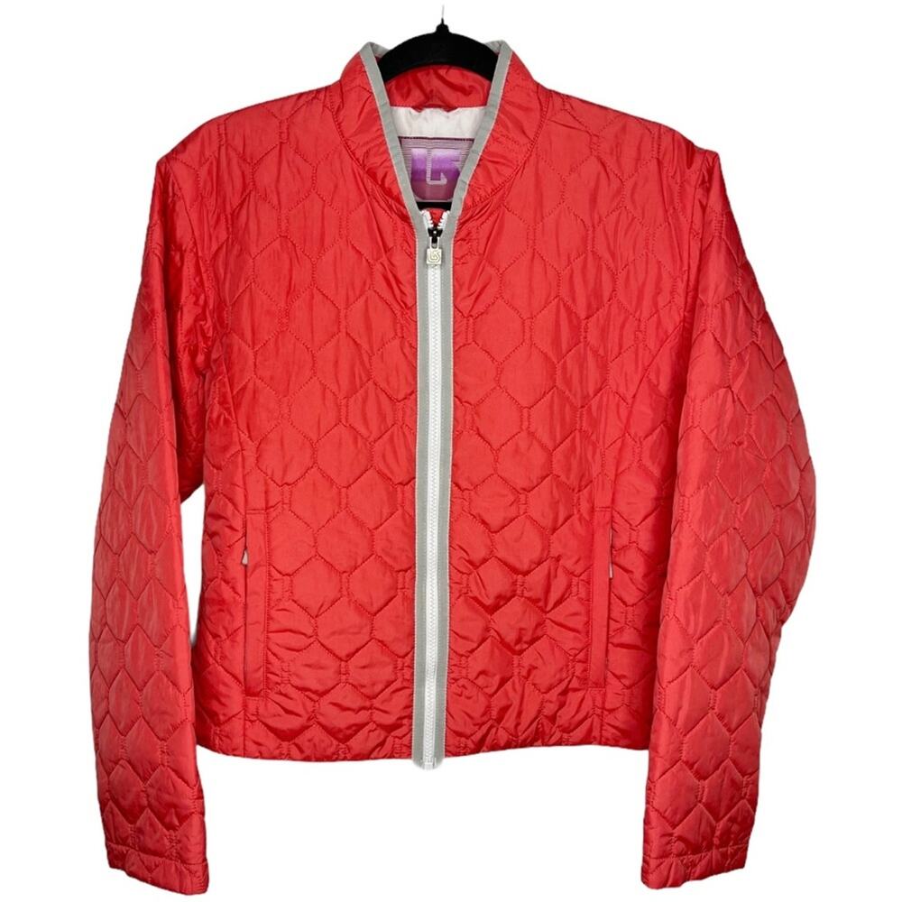 BURTON / red quilted full zip jacket / S